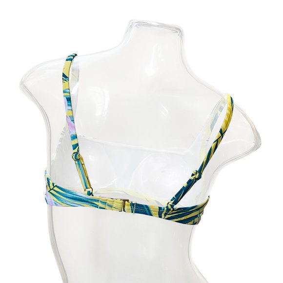 NWT Yellow Tropical Palm Bikini Swim Top - Womens Size S Swimsuit - Kona Sol - Picture 2 of 4